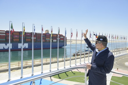 Increasing the transit tolls of all the types of transiting ships through Suez Canal